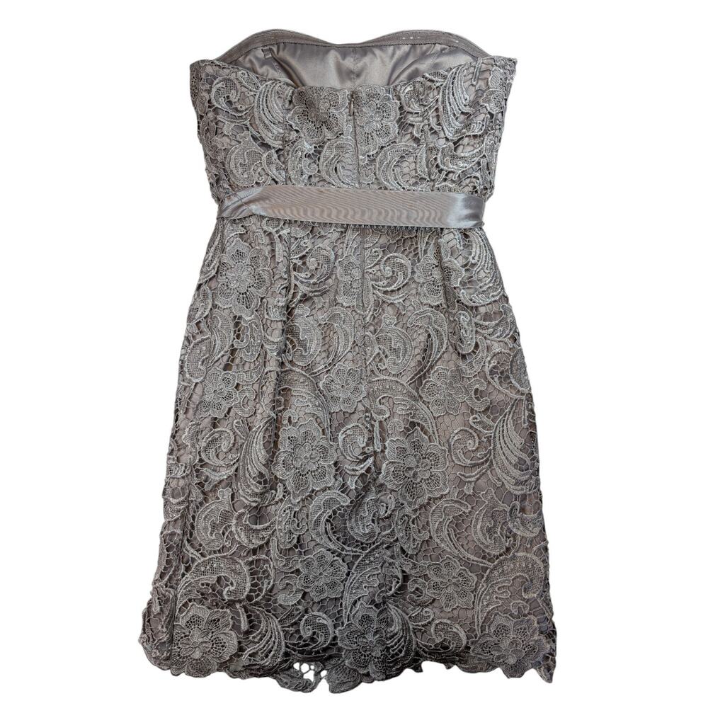Adrianna Papell Cocktail Evening Dress Lavender Silver Double Lined Womens 8 - Picture 2 of 8